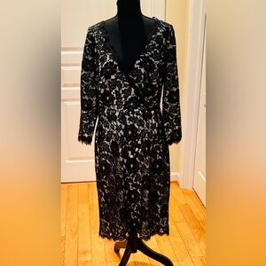 Tadashi Shoji Black Lace Long Sleeve Dress NWT